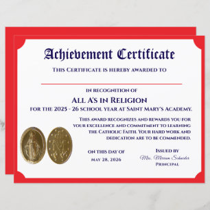 Customizable Achievement Certificate