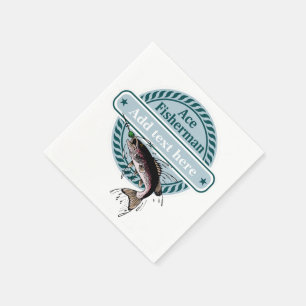 CUSTOMIZABLE (add your name) Ace Fisherman badge, Napkin
