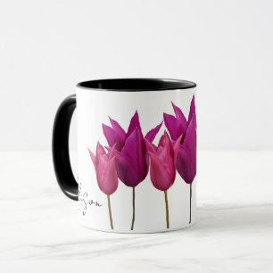 Customizable Alison name pretty pink tulip floral  Mug