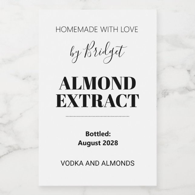 Customizable Almond Extract Label (Single Label)