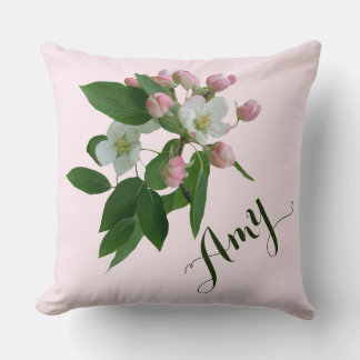 Customizable Amy name floral apple blossom Hygge Cushion