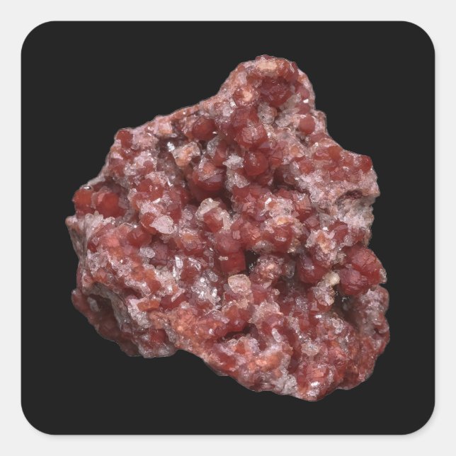 Customizable Andradite Garnet and Calcite Cluster  Square Sticker (Front)