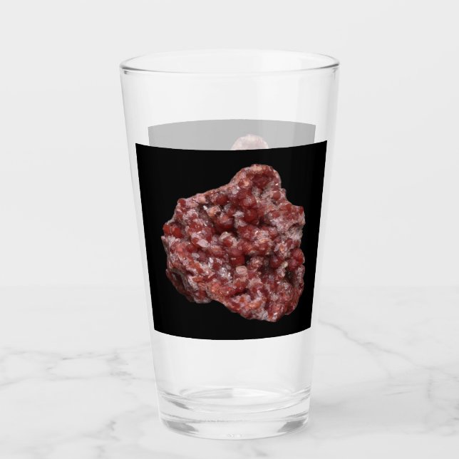  Customizable Andradite Garnet and Calcite Crystal Glass (Front)