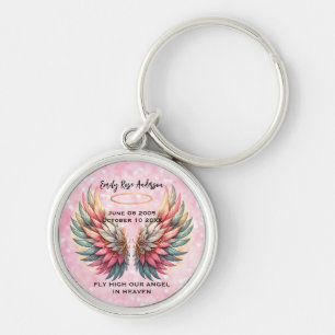 Customizable Angel Wings Memorial Key Ring