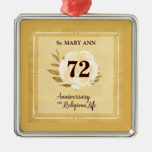Customizable Anniversary of Religious Life Nun Metal Ornament