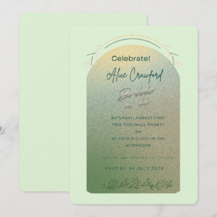 Customizable Arch Sparkle Wedding Brunch Card