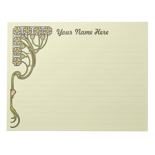 Customizable Art Nouveau CC0403 Notepad (Front)