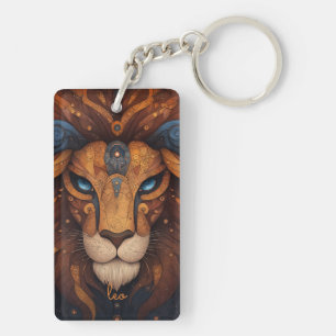 Customizable Astrological Lion Key Ring