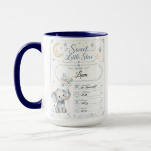 Customizable Baby Birth Chart with Elephant Mug