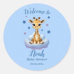 customizable baby giraffe classic round sticker