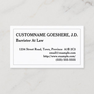 Customizable Barrister At Law Business Card
