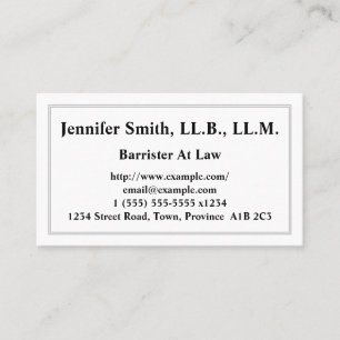 Customizable Barrister At Law Business Card