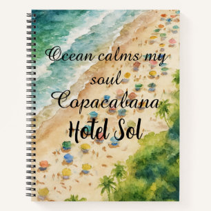 Customizable Beach Pillow Copacabana Hotel Sun Notebook