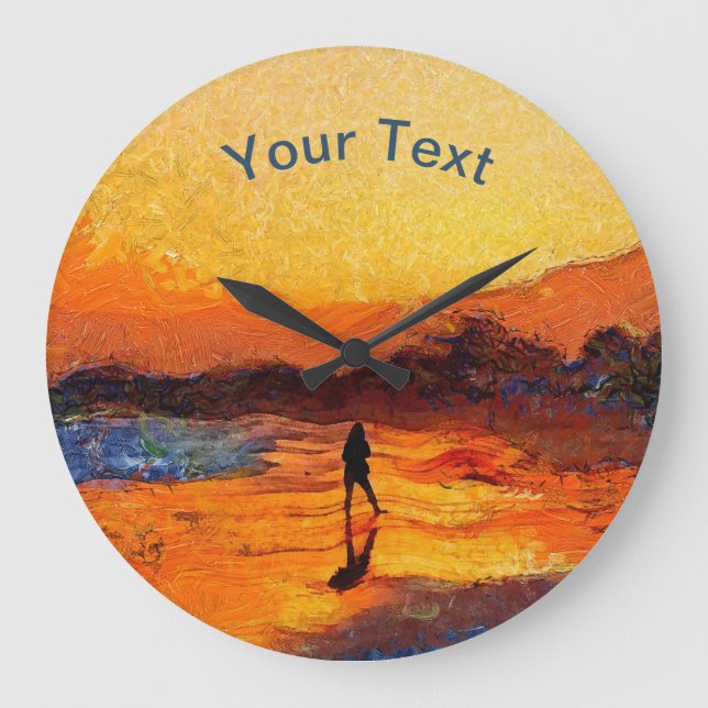 Customizable Beach Sunset Clock (Front)