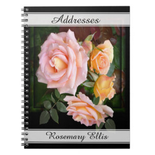 Customizable Beautiful Pink Roses Address Notebook