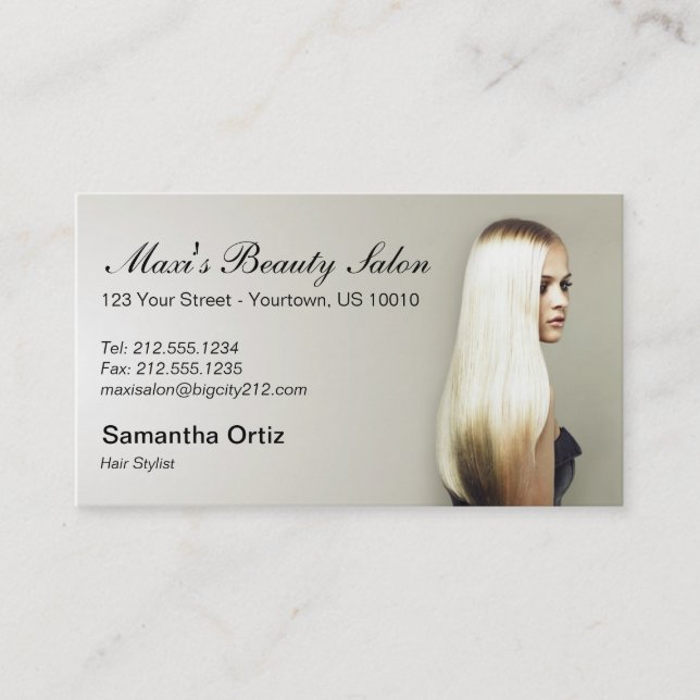 CUSTOMIZABLE Beauty Salon Business Cards (Front)