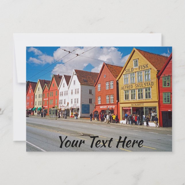 Customizable Bergen, Norway card (Front)