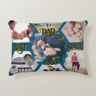 Customizable 'Best Dad Since' Decorative Cushion