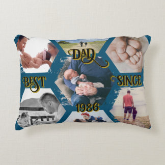 Customizable 'Best Dad Since' Decorative Cushion