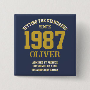 Customizable Birthday gift 15 Cm Square Badge