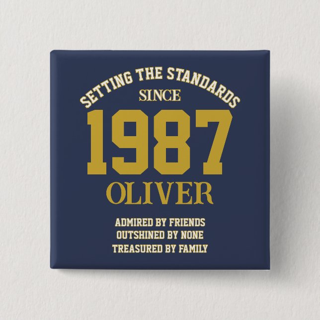 Customizable Birthday gift 15 Cm Square Badge (Front)