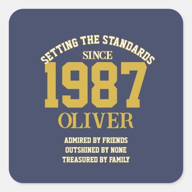 Customizable Birthday gift Square Sticker (Front)