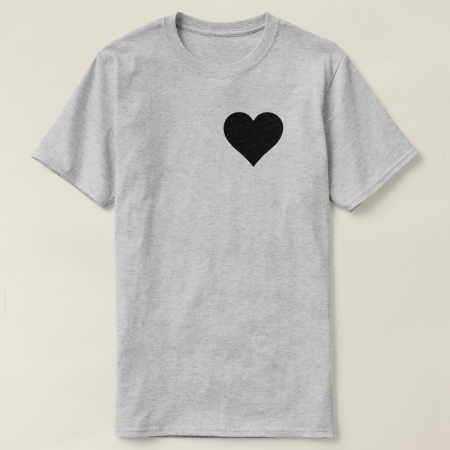 CUSTOMIZABLE BLACK HEART T-Shirt (Design Front)