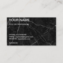 Customizable black marble business card