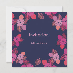 customizable blue cute floral elegant invitation