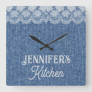 Customizable Blue Jean Kitchen Wall Clock