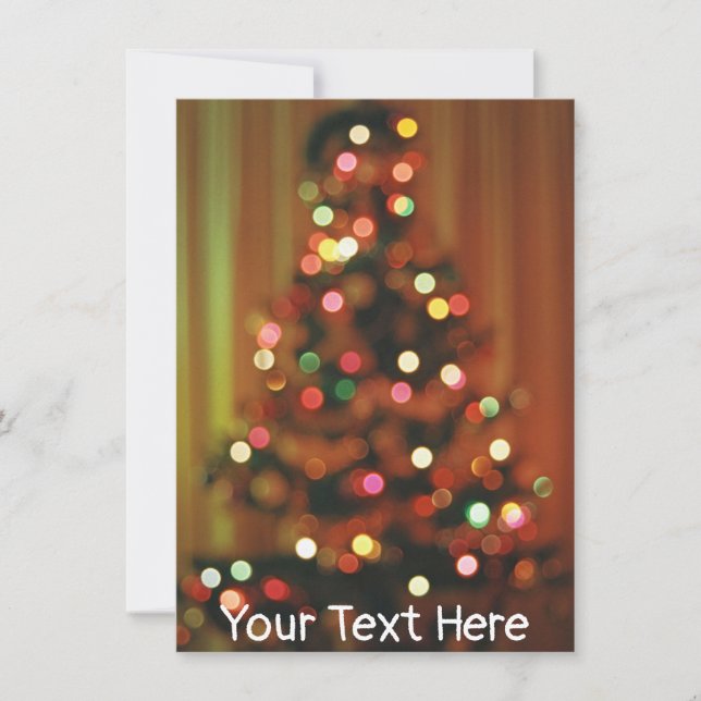 Customizable blurred Christmas tree lights card (Front)