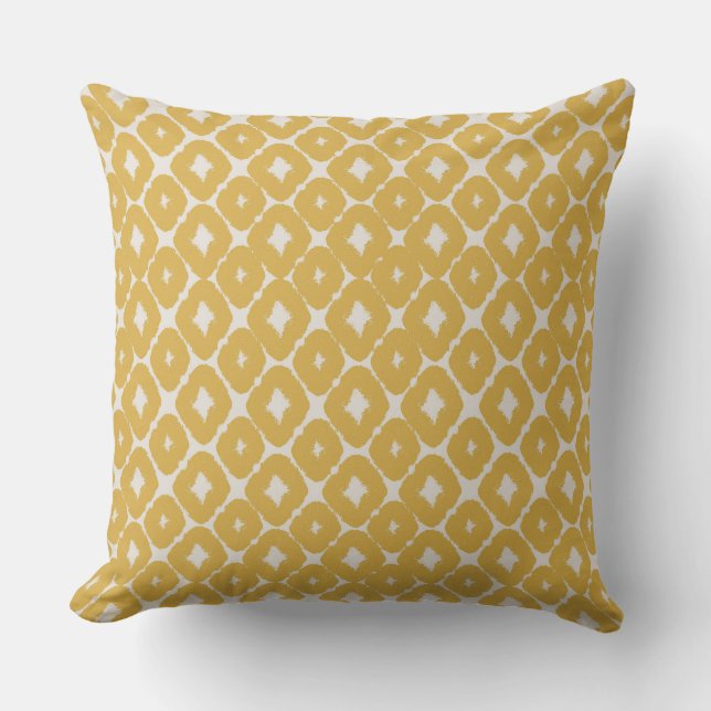 Customizable Boho Mustard Diamonds Cushion (Front)