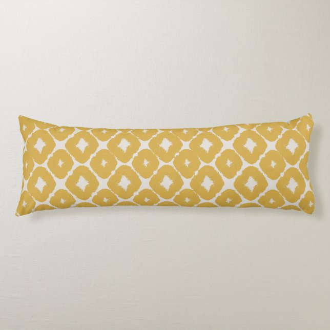 Customizable Boho Mustard Diamonds Cushion (Front)