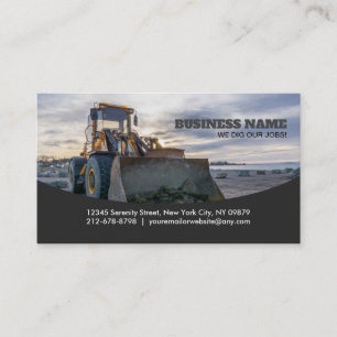 Customizable Bulldozer Business Cards