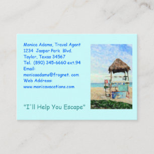 CUSTOMIZABLE BUS.CARD/BEACH SCENE/LIFEGUARD STAND BUSINESS CARD