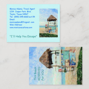 CUSTOMIZABLE BUS.CARD/BEACH SCENE/LIFEGUARD STAND BUSINESS CARD
