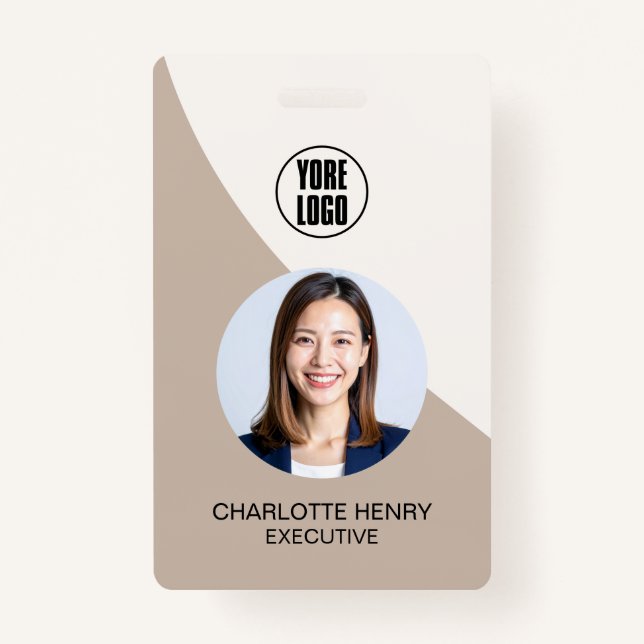 Customizable Business ID Card | Minimal Employee  ID Badge (Front)