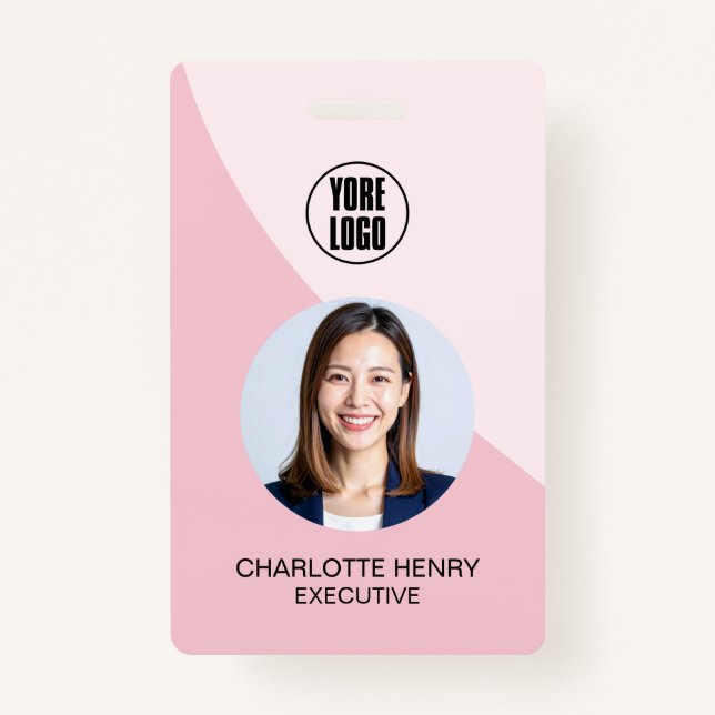 Customizable Business ID Card | Minimal Employee  ID Badge (Front)