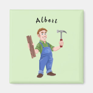 Customizable Carpenter With Tools Magnet