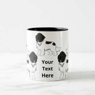 Customizable cartoon landseer newfoundland Two-Tone coffee mug