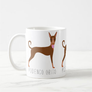 Customizable Cartoon Podenco Orito Dog Coffee Mug