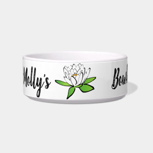 Customizable Ceramic Pet Bowl. Change the name Bow Bowl