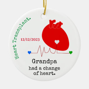 Customizable Change of Heart Transplant Round Ceramic Ornament