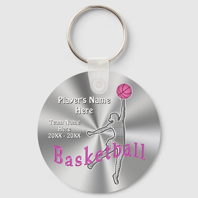 Customizable Cheap Basketball Team Gifts for Girls Key Ring (Front)