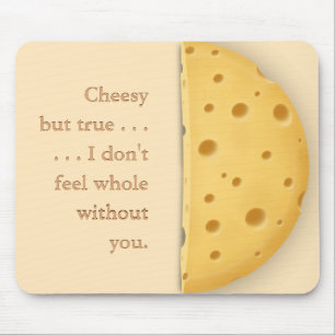Customizable Cheesy Message Charming Cheese Lover Mouse Pad