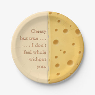Customizable Cheesy Message Charming Cheese Lover  Paper Plate