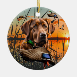 Customizable Chesapeake Bay Retriever Ceramic Ornament