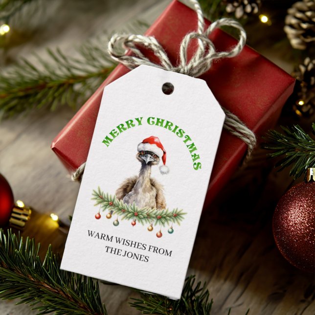 Customizable Christmas Aussie Emu Gift Tags (Creator Uploaded)