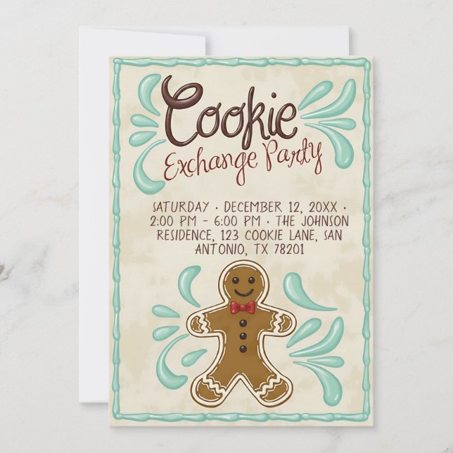 Customizable Christmas Cookie Exchange Party  Invitation (Front)
