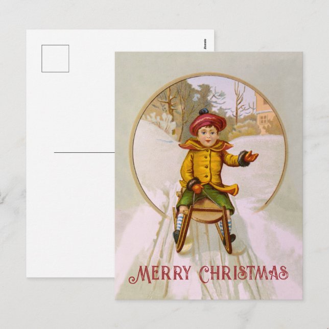 Customizable Christmas Greeting  Holiday Postcard (Front/Back)
